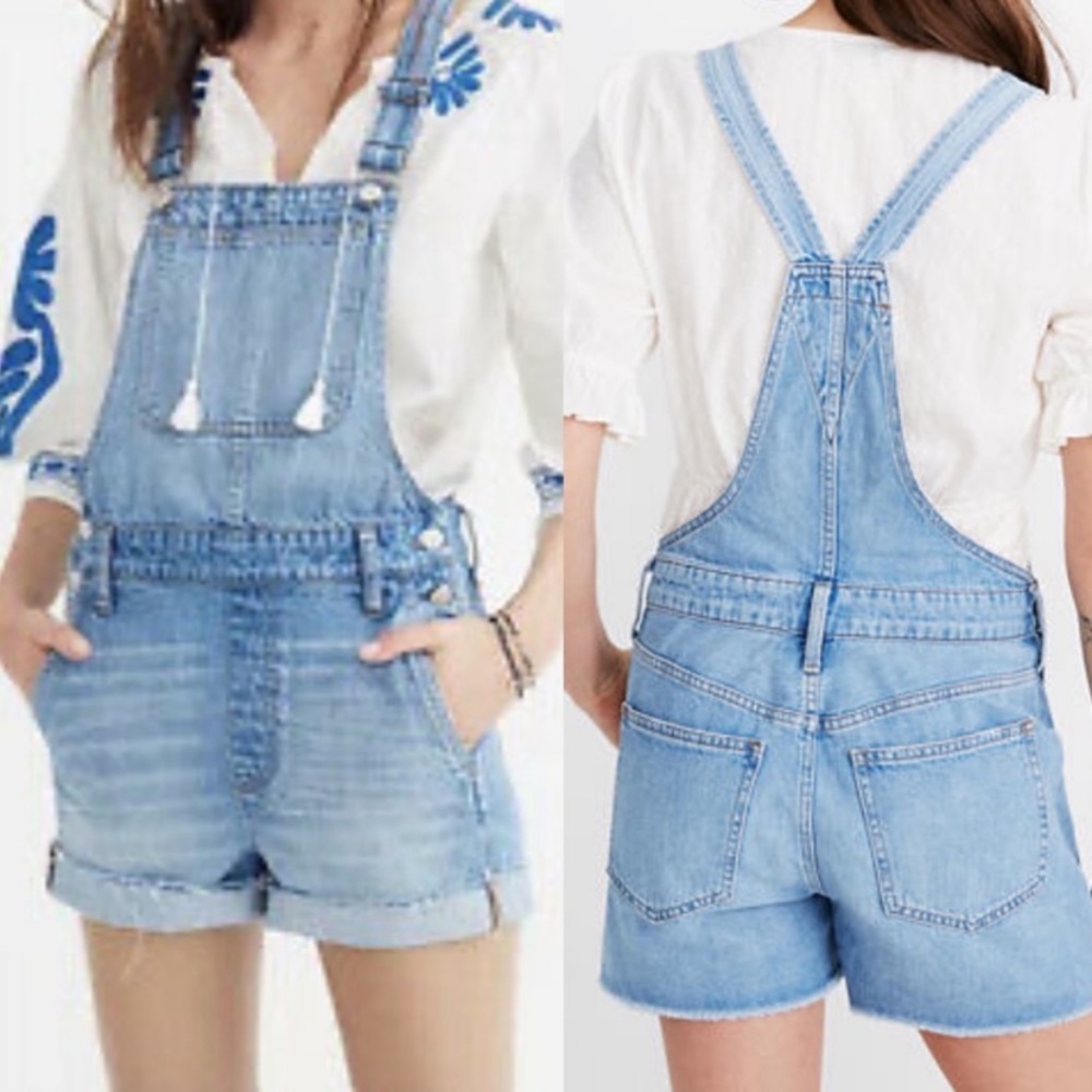 Madewell Adirondack Raw Hem Overall Shorts XS